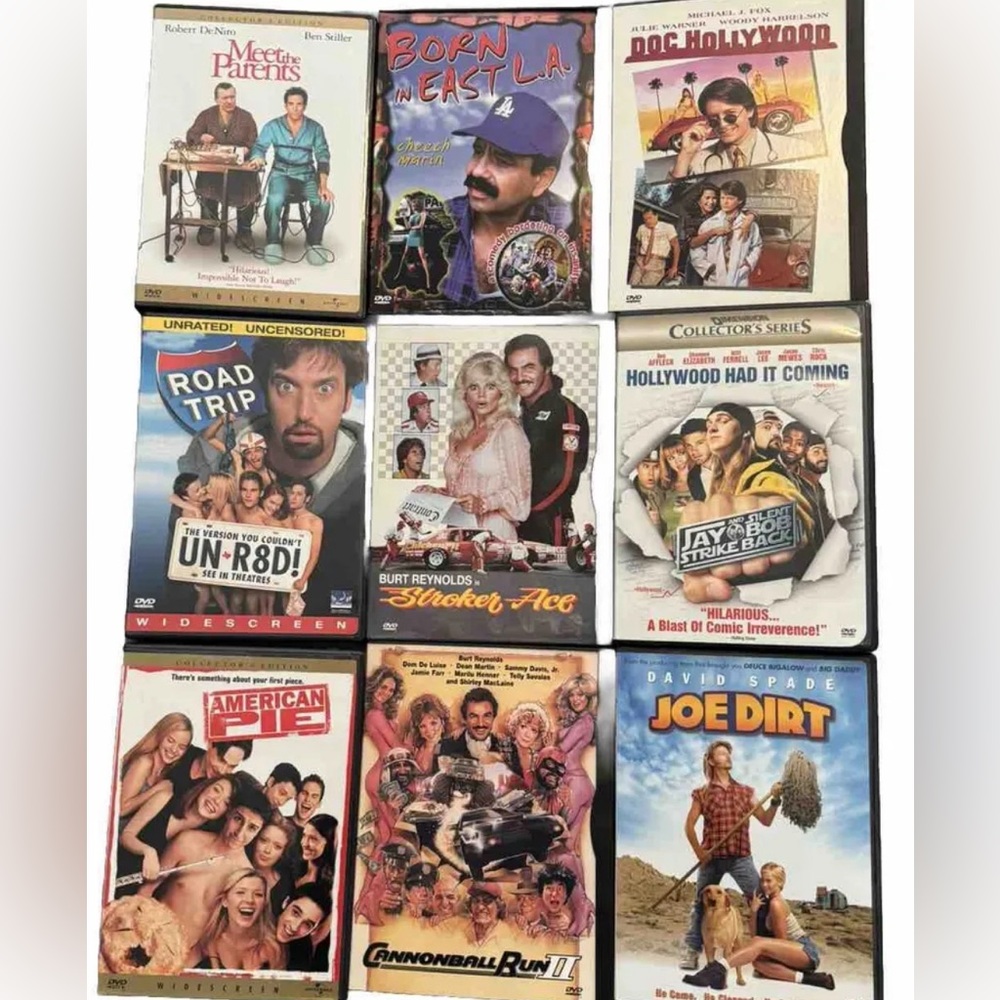 Silly/Fun Movies You Love to Watch - Lot of 9 DVDs - Very Good Condition